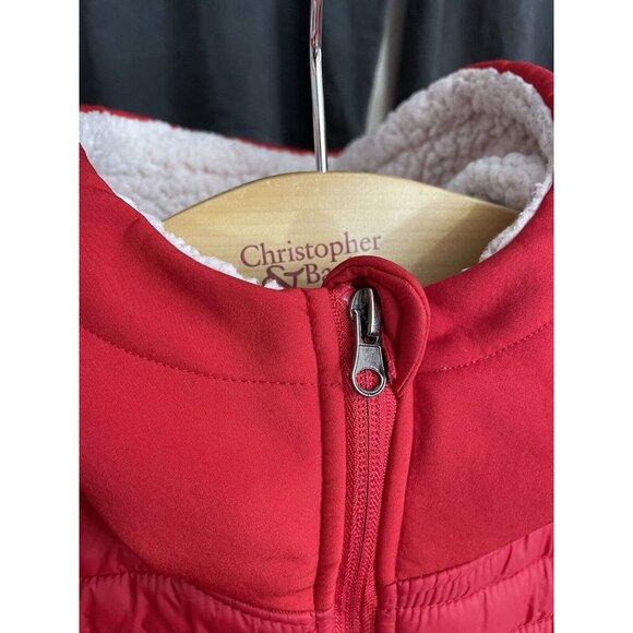 Women's Reebok Slim Fit Puffer Jacket With Insulated Sherpa Hood Size Large  - Picture 4 of 8